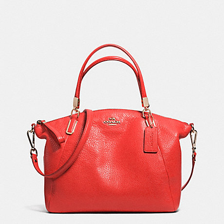 COACH SMALL KELSEY SATCHEL IN PEBBLE LEATHER - LIGHT GOLD/CARDINAL - f34493