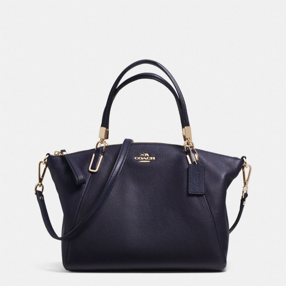 PEBBLE LEATHER SMALL KELSEY SATCHEL - f34493 - LIGHT GOLD/MIDNIGHT
