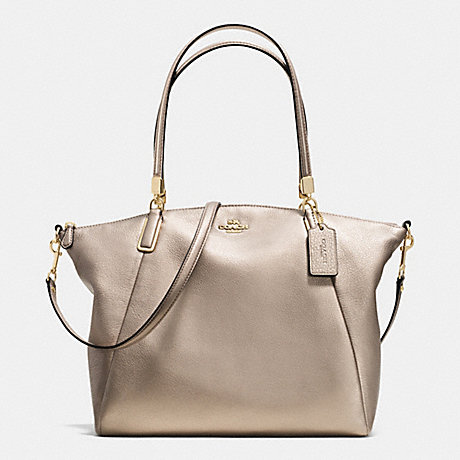 COACH f34494 KELSEY SATCHEL IN PEBBLE LEATHER LIGHT GOLD/METALLIC