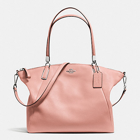 COACH F34494 KELSEY SATCHEL IN PEBBLE LEATHER SILVER/BLUSH