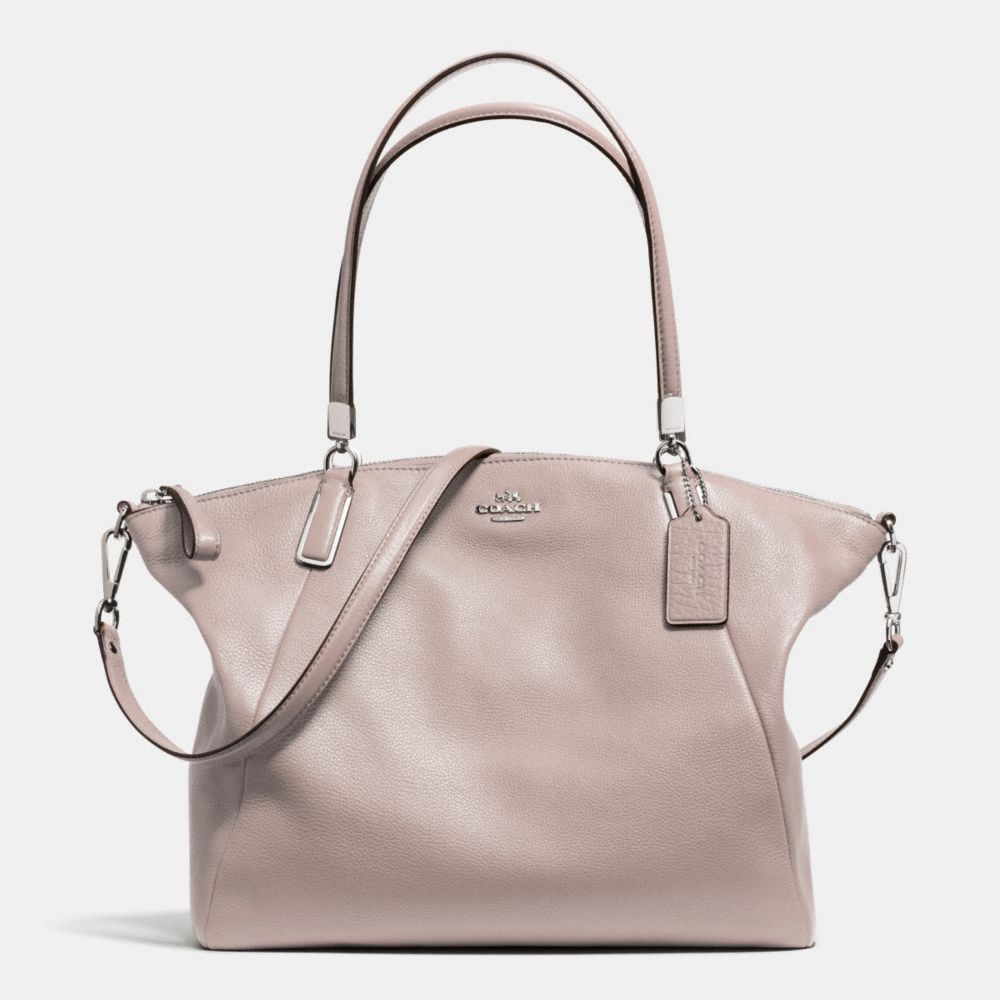 COACH PEBBLE LEATHER KELSEY SATCHEL - SILVER/GREY BIRCH - F34494