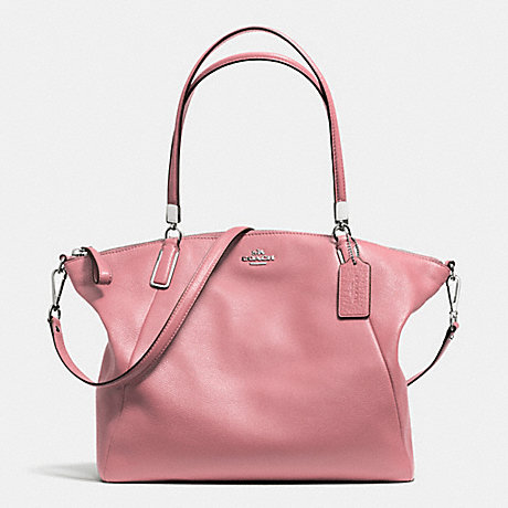 COACH PEBBLE LEATHER KELSEY SATCHEL - SILVER/SHADOW ROSE - f34494