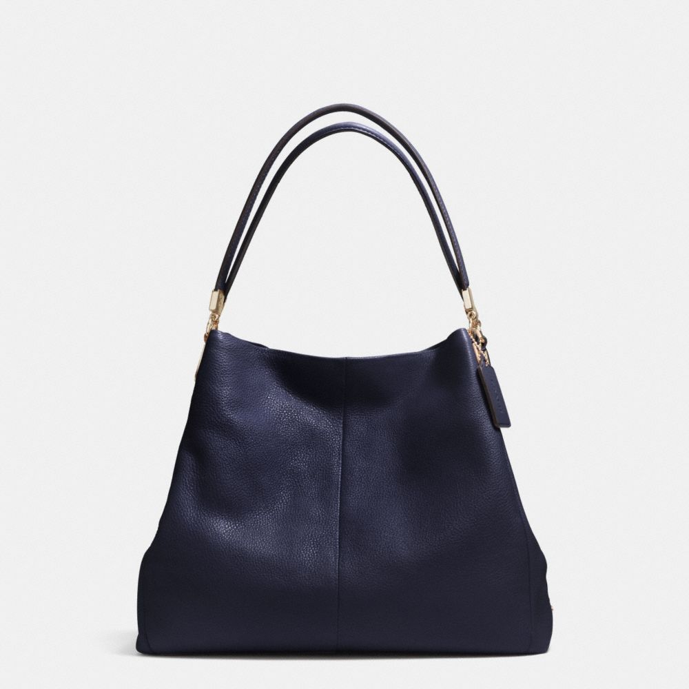 MADISON LEATHER SMALL PHOEBE SHOULDER BAG - LIGHT GOLD/MIDNIGHT - COACH F34495