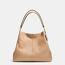 PHOEBE SHOULDER BAG IN PEBBLE LEATHER - f34495 - LIGHT GOLD/NUDE