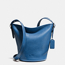 COACH F34505 Mini Duffle Shoulder Bag In Pebble Leather SILVER/DENIM