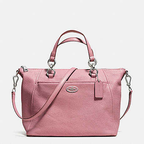 COACH F34508 COLETTE SATCHEL IN PEBBLE LEATHER -SILVER/SHADOW-ROSE