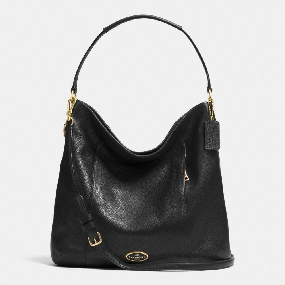 COACH F34511 Shoulder Bag In Pebble Leather LIGHT GOLD/BLACK