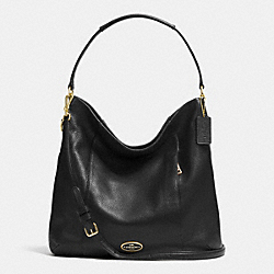 SHOULDER BAG IN PEBBLE LEATHER - f34511 - LIGHT GOLD/BLACK