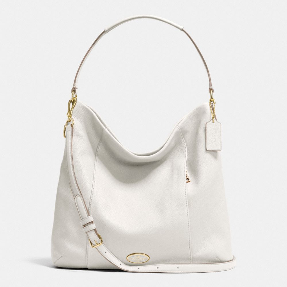 SHOULDER BAG IN PEBBLE LEATHER - f34511 -  LIGHT GOLD/CHALK