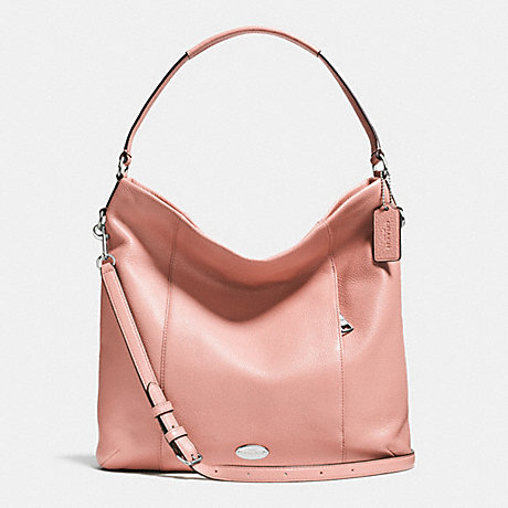 COACH F34511 SHOULDER BAG IN PEBBLE LEATHER SILVER/BLUSH