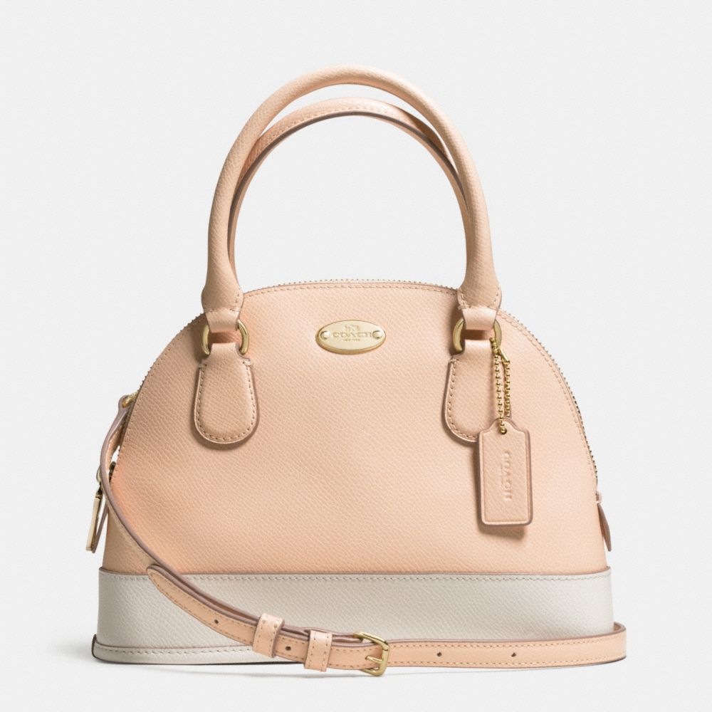 COACH f34517 MINI CORA DOMED SATCHEL IN BICOLOR CROSSGRAIN LEATHER  LIGHT GOLD/APRICOT/CHALK