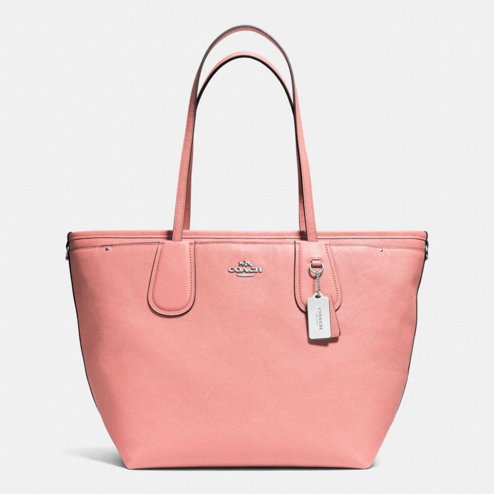 COACH TAXI BABY BAG TOTE IN CROSSGRAIN LEATHER - f34522 - SILVER/PINK