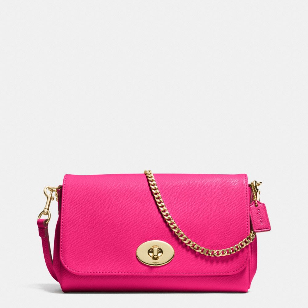 COACH F34604 Mini Ruby Crossbody In Leather LIGHT GOLD/PINK RUBY