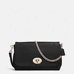 MINI RUBY CROSSBODY IN LEATHER - f34604 - LIGHT GOLD/BLACK