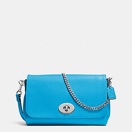 COACH f34604 MINI RUBY CROSSBODY IN LEATHER SILVER/AZURE