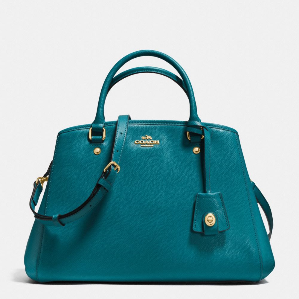 SMALL MARGOT CARRYALL IN LEATHER - IMITATION GOLD/ATLANTIC - COACH F34607