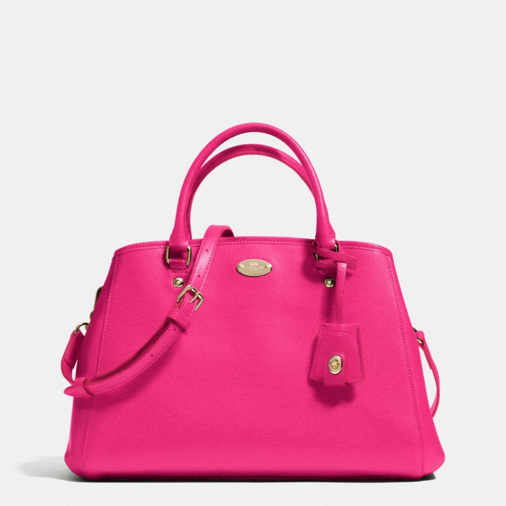 COACH F34607 - SMALL MARGOT CARRYALL IN LEATHER  LIGHT GOLD/PINK RUBY