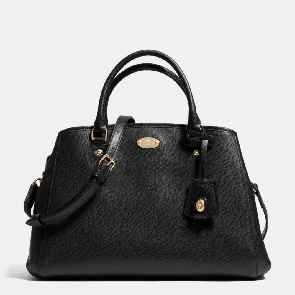 COACH F34607 - SMALL MARGOT CARRYALL IN LEATHER  LIGHT GOLD/BLACK