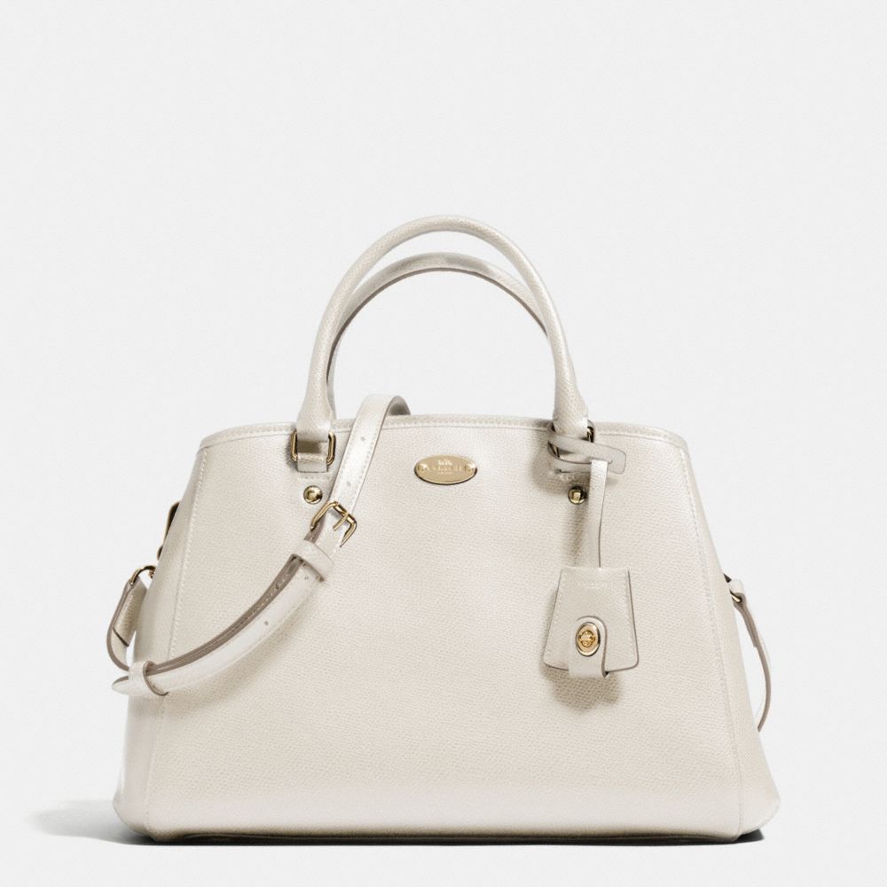 SMALL MARGOT CARRYALL IN LEATHER - LIGHT GOLD/CHALK - COACH F34607