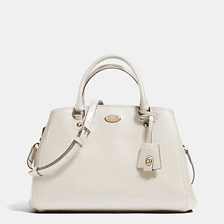COACH f34607 SMALL MARGOT CARRYALL IN LEATHER  LIGHT GOLD/CHALK