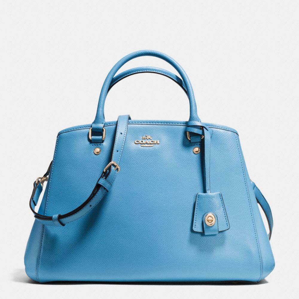 SMALL MARGOT CARRYALL IN LEATHER - IMITATION GOLD/BLUEJAY - COACH F34607