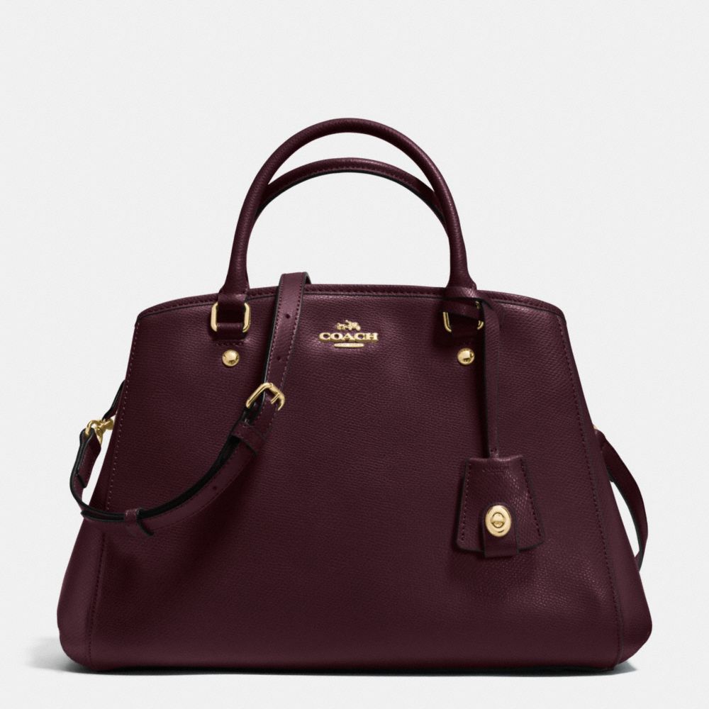 COACH F34607 - SMALL MARGOT CARRYALL IN LEATHER IMITATION OXBLOOD
