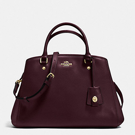COACH f34607 SMALL MARGOT CARRYALL IN LEATHER IMITATION OXBLOOD