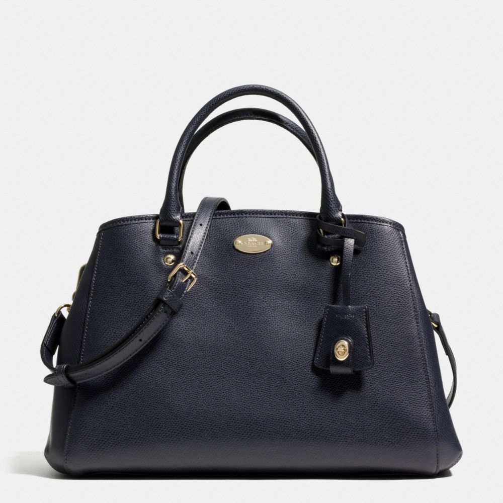 COACH F34607 - SMALL MARGOT CARRYALL IN LEATHER  LIGHT GOLD/MIDNIGHT