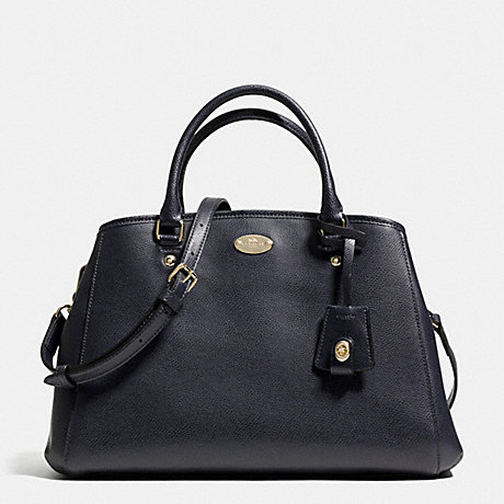 COACH f34607 SMALL MARGOT CARRYALL IN LEATHER  LIGHT GOLD/MIDNIGHT