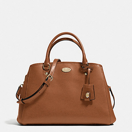 COACH F34607 SMALL MARGOT CARRYALL IN LEATHER -LIGHT-GOLD/SADDLE
