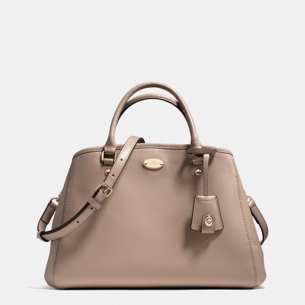 COACH F34607 - SMALL MARGOT CARRYALL IN LEATHER LIGHT GOLD/STONE