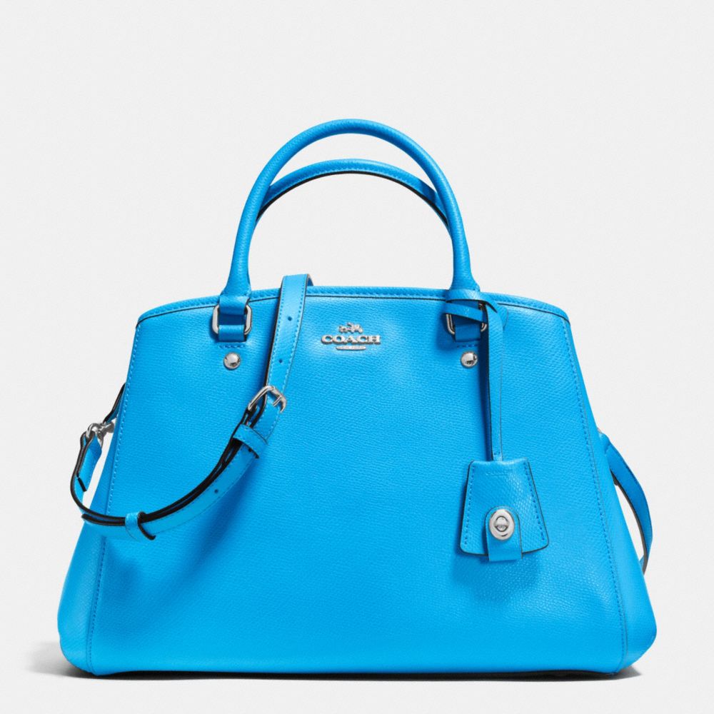 SMALL MARGOT CARRYALL IN LEATHER - SILVER/AZURE - COACH F34607