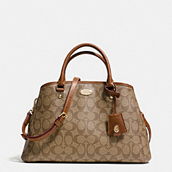 SMALL MARGOT CARRYALL IN SIGNATURE CANVAS - f34608 - LIGHT GOLD/KHAKI/SADDLE