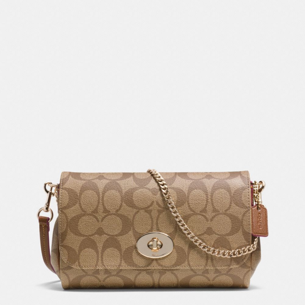 COACH MINI RUBY CROSSBODY IN SIGNATURE CANVAS - LIGHT GOLD/KHAKI/SADDLE - F34615