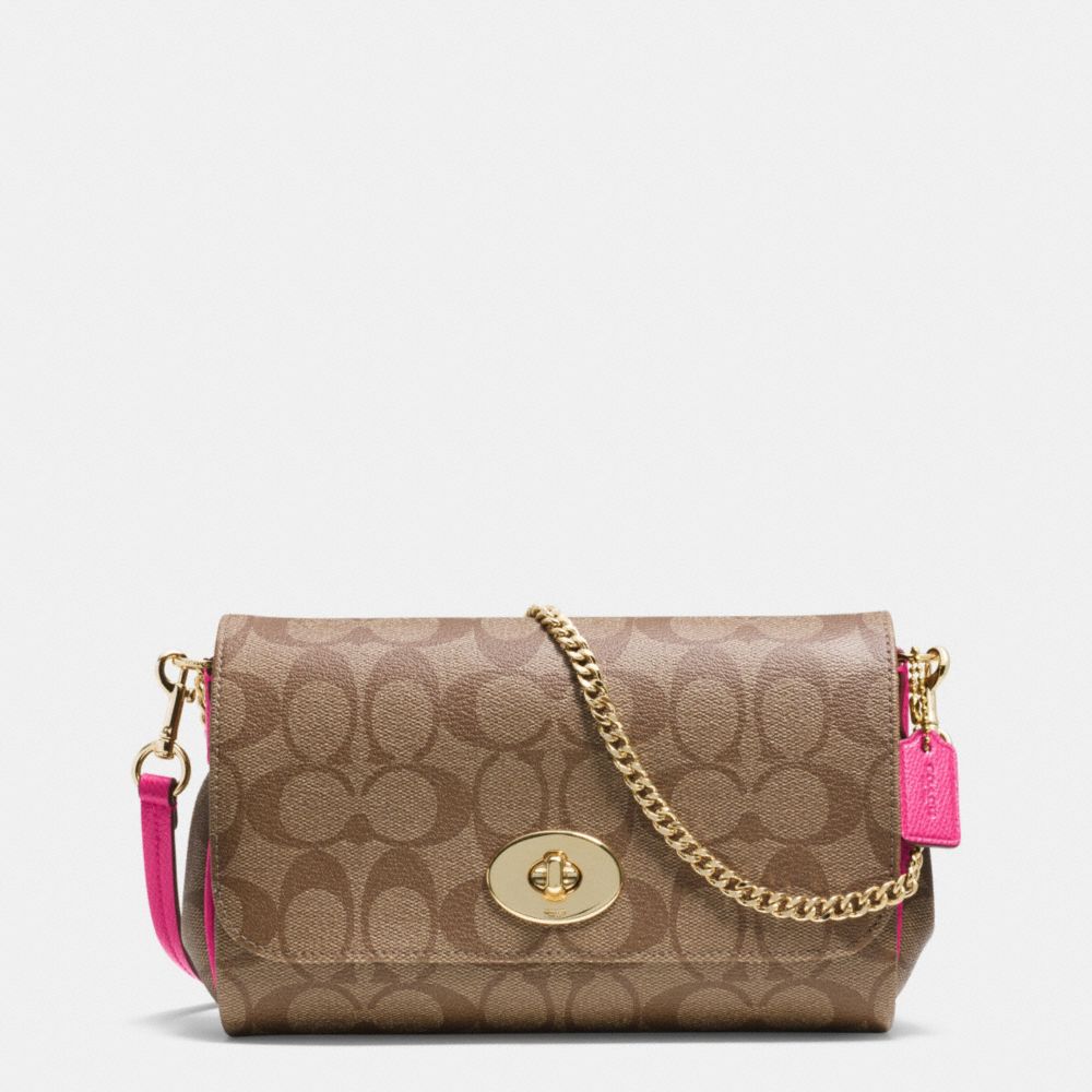 COACH MINI RUBY CROSSBODY IN SIGNATURE CANVAS -  LIGHT GOLD/KHAKI/PINK RUBY - f34615