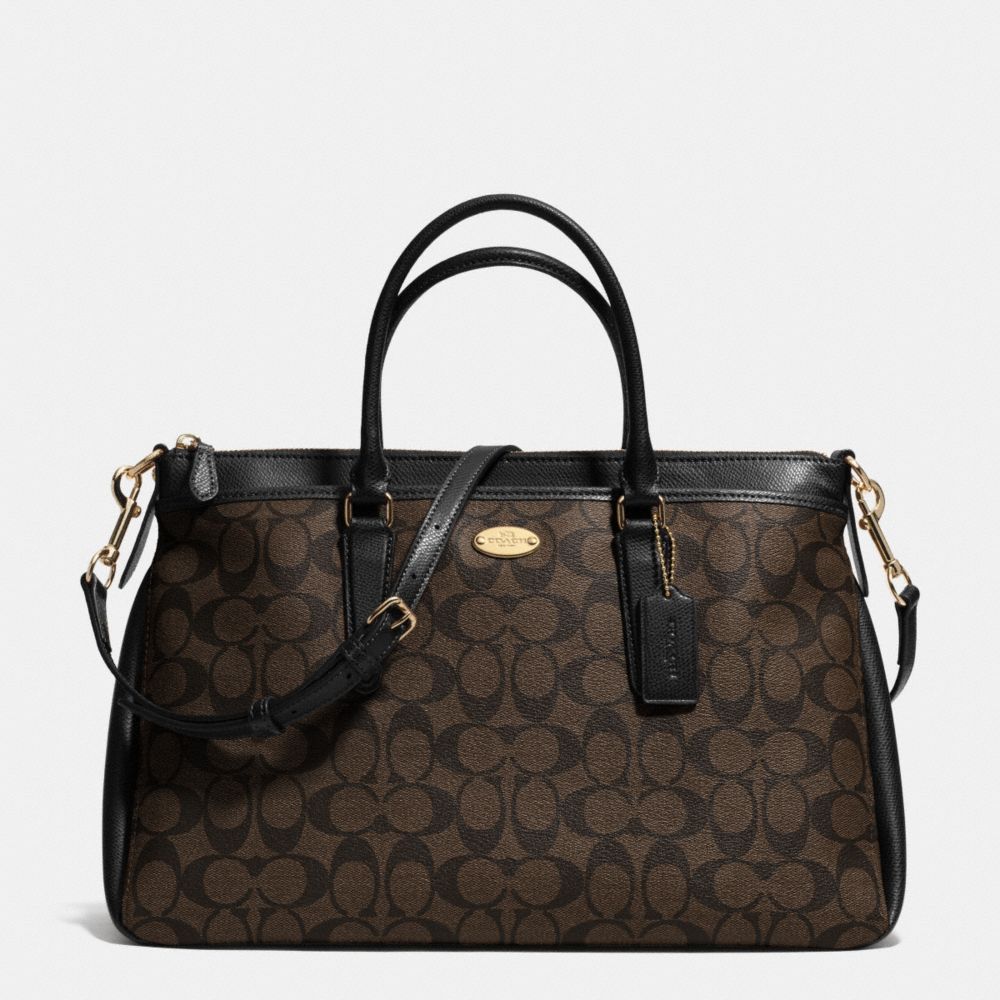 COACH MORGAN SATCHEL IN SIGNATURE - LIGHT GOLD/BROWN/BLACK - F34617