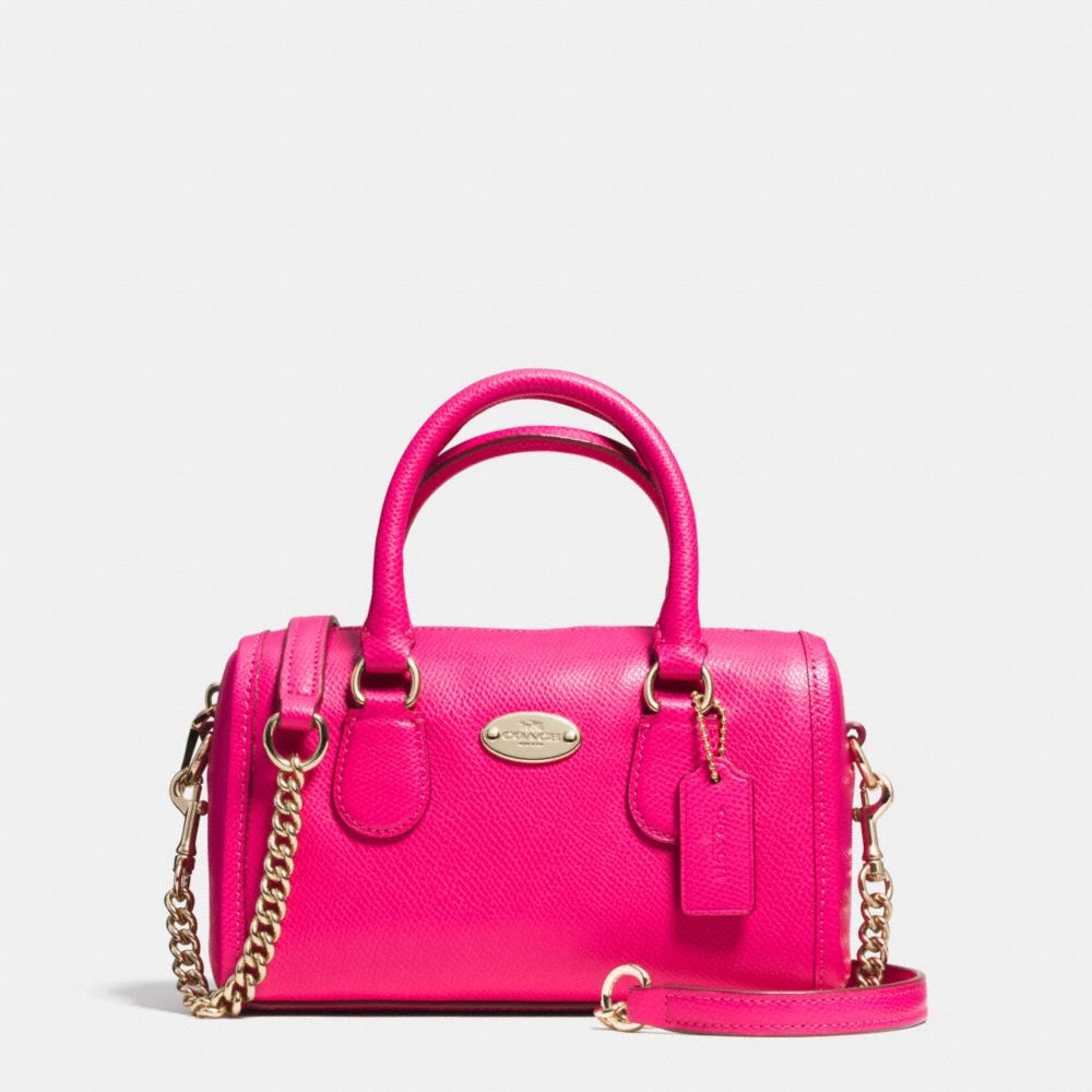 BABY BENNETT SATCHEL IN CROSSGRAIN LEATHER - f34641 -  LIGHT GOLD/PINK RUBY