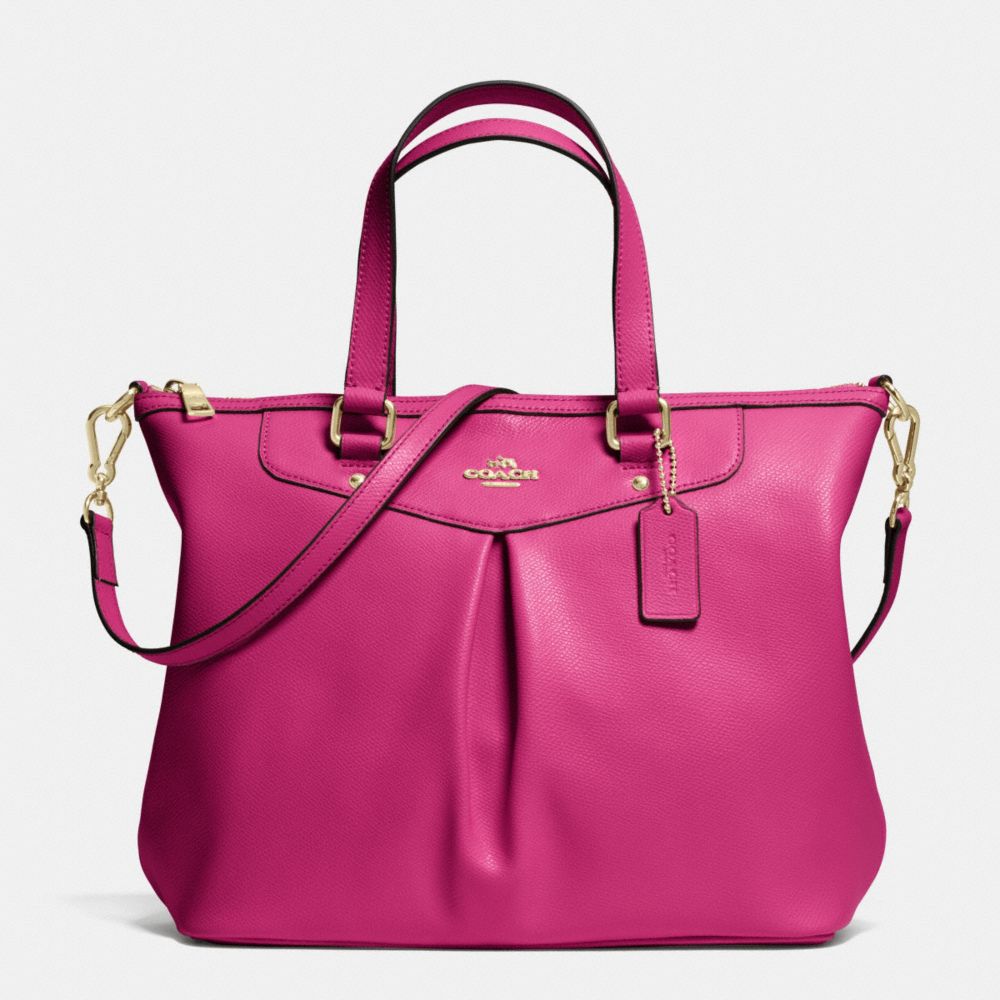 PLEAT TOTE IN CROSSGRAIN LEATHER - f34680 - IMCBY