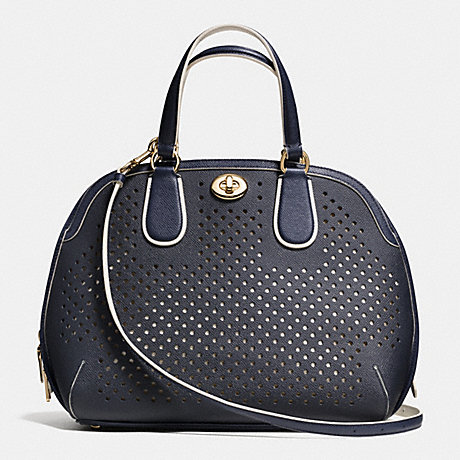 COACH f34705 PRINCE STREET SATCHEL IN PERFORATED LEATHER  LIBGE