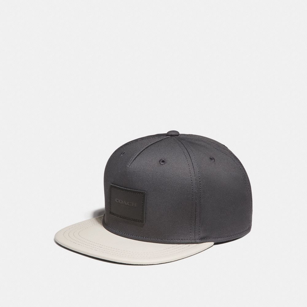 COACH F34718 Colorblock Flat Brim Hat CHARCOAL/CHALK