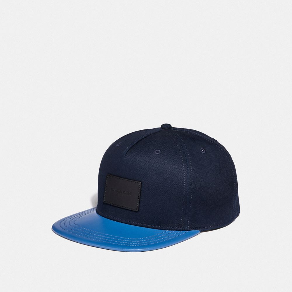 COACH COLORBLOCK FLAT BRIM HAT - NAVY/VINTAGE BLUE - F34718