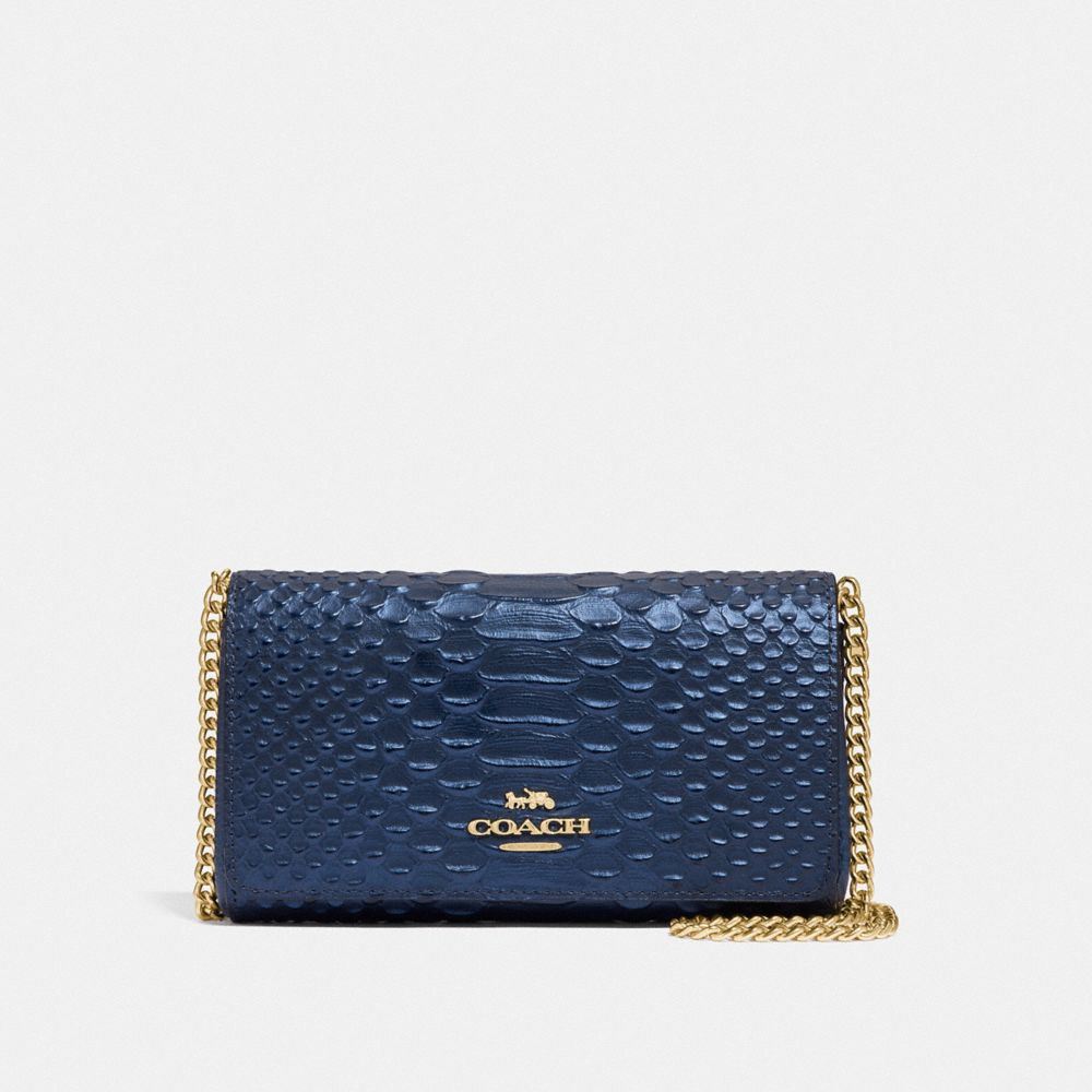 COACH DRESSY CROSSBODY - METALLIC DENIM/LIGHT GOLD - F34720