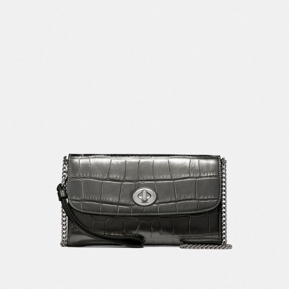 CHAIN CROSSBODY - COACH F34730 - GUNMETAL/SILVER