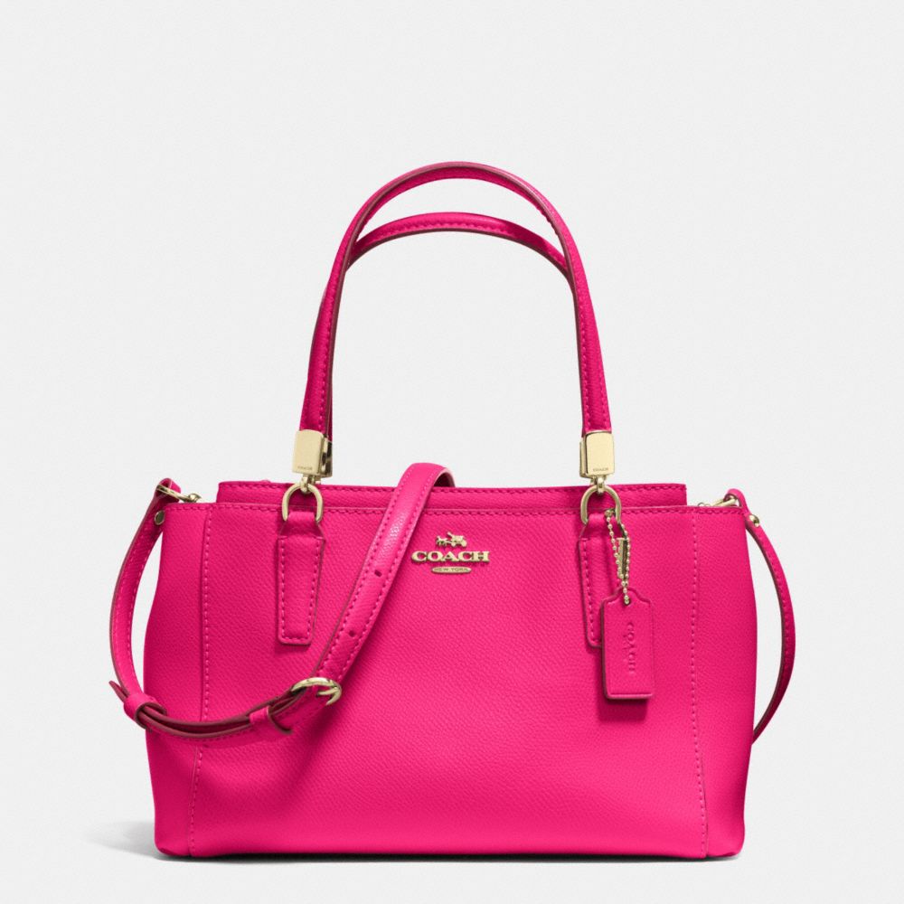 MINI CHRISTIE CROSSBODY IN LEATHER - COACH F34797 - LIGHT GOLD/PINK RUBY