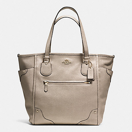 COACH MICKIE TOTE IN CAVIAR GRAIN LEATHER -  LIGHT GOLD/GOLD - f34801