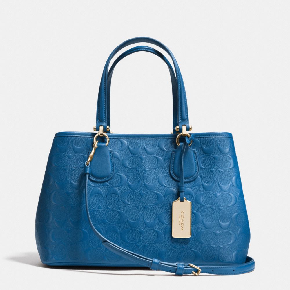 SMALL KITT CARRYALL IN LOGO EMBOSSED LEATHER - COACH F34812 - LIGHT GOLD/DENLIGHT GOLD