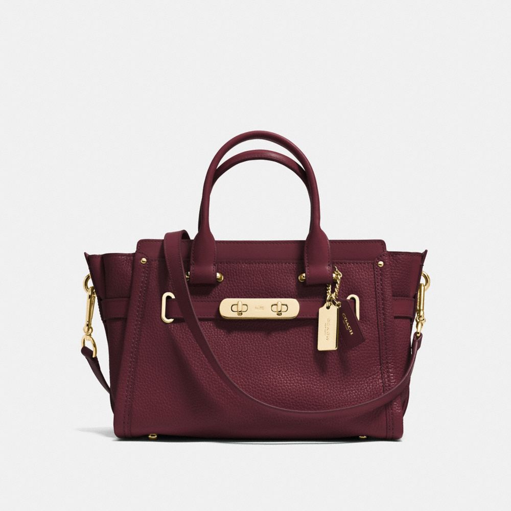 COACH SWAGGER 27 - f34816 - BURGUNDY/LIGHT GOLD