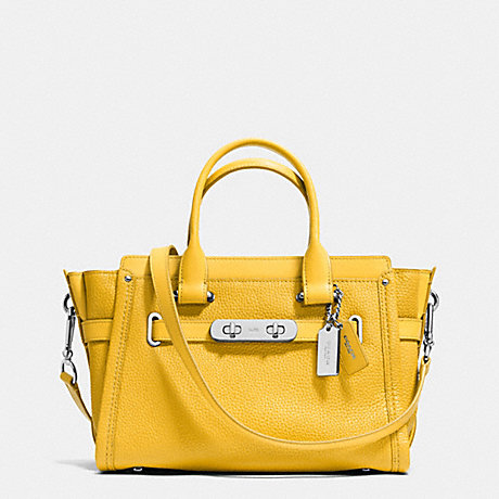 COACH F34816 COACH SWAGGER  27 IN PEBBLE LEATHER SILVER/CANARY