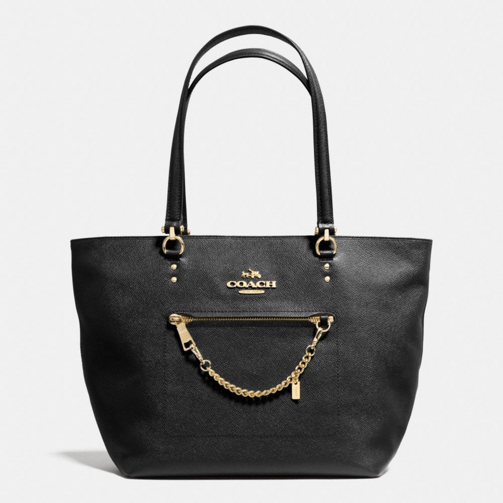 COACH F34817 Town Car Tote In Crossgrain Leather LIGHT GOLD/BLACK