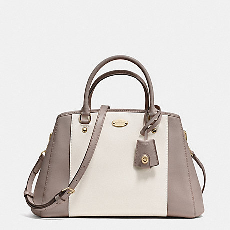 SMALL MARGOT CARRYALL IN BICOLOR CROSSGRAIN - COACH F34853 - LIGHT GOLD/GREY BIRCH/CHALK